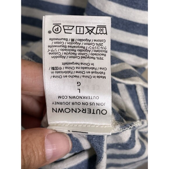 OUTERKNOWN New Denim Project Boatneck Blue Striped Dress Size Large NWT $98 - Picture 13 of 13